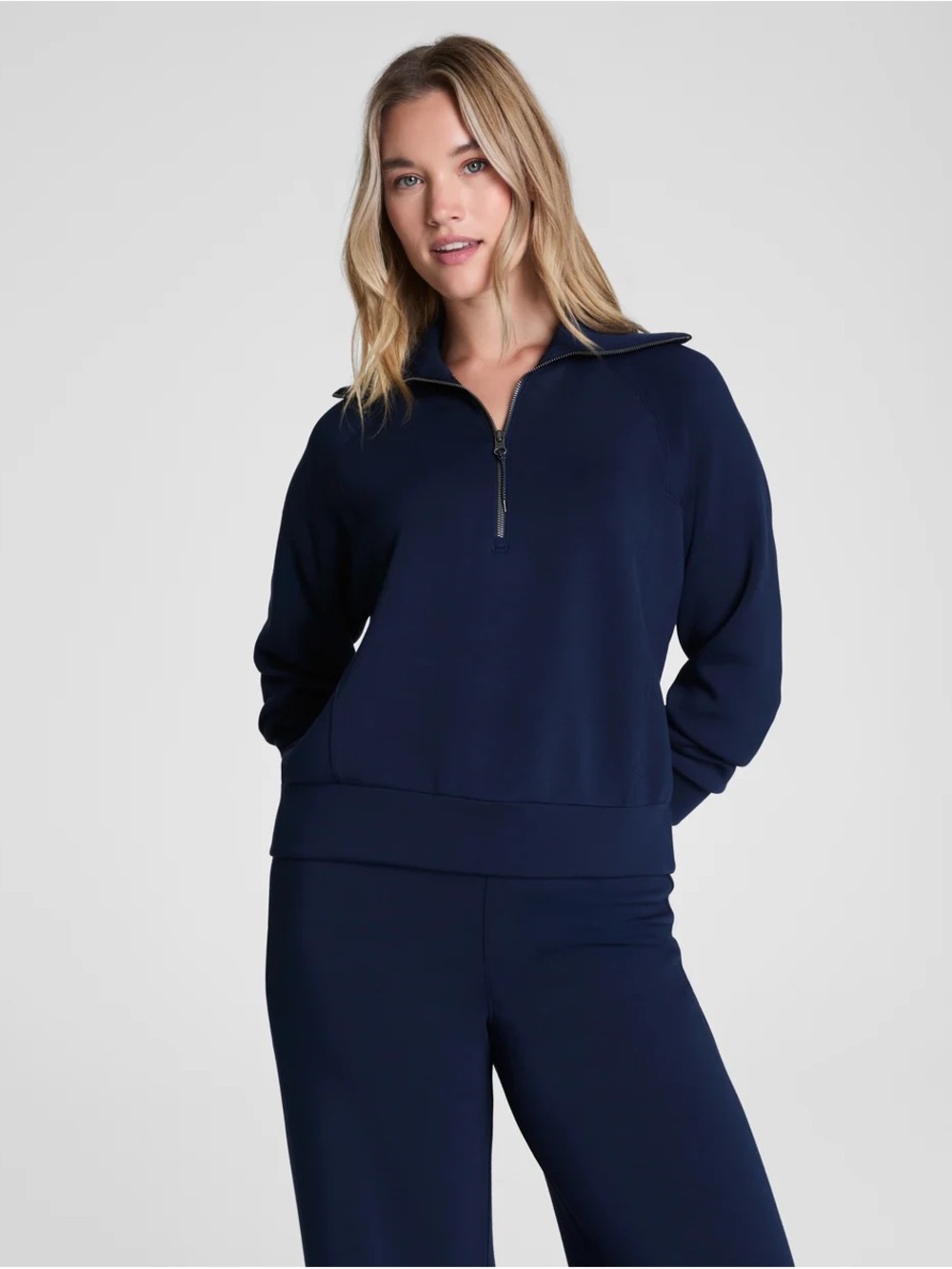 SPANX AirEssentials Half-Zip, Navy, 1X
